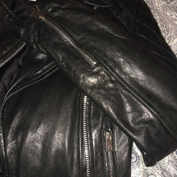 All Saints Black Leather Jacket - Picture 5 of 7